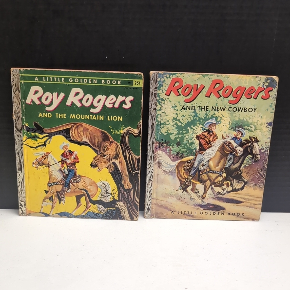 Vintage Roy Rogers Books 1950's Little Golden Books Hard Cover